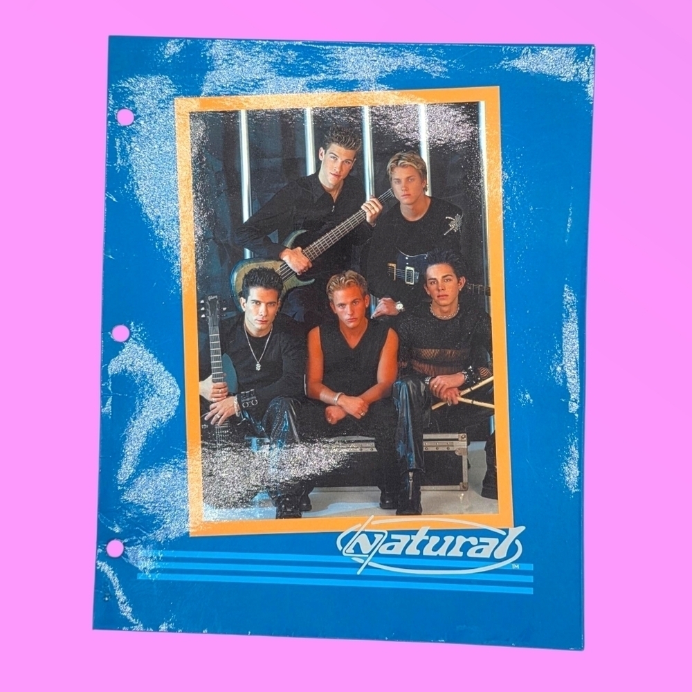 Vintage 2001 Claire's Natural Boy Band Blue Duotang Folder VERY RARE!
